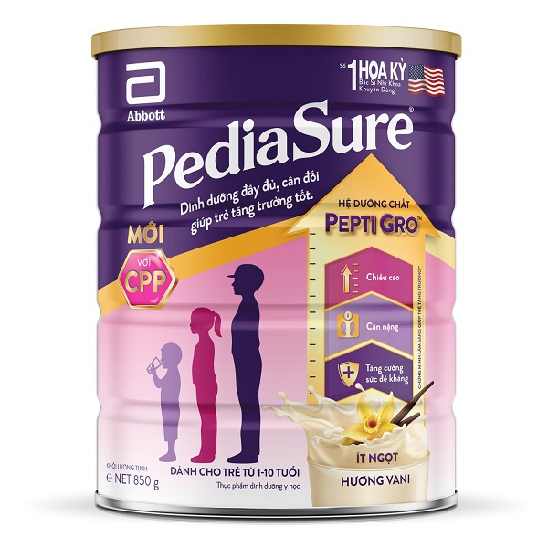 PediaSure BA Australia (yellow lid) 850g contains the Pepti Gro nutrient system.