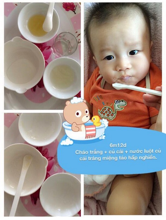 Sharing an ideal weaning menu for 6-month-old babies: Plain porridge, boiled turnip, steamed apple