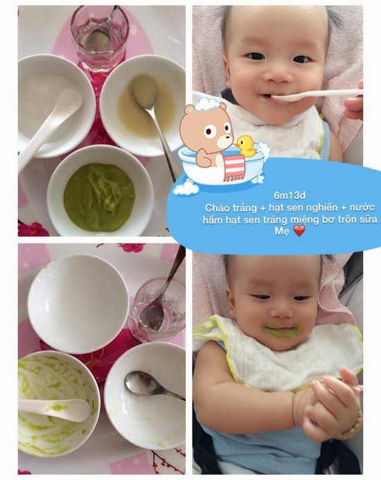 Sharing an ideal weaning menu for 6-month-old babies: Plain porridge, mashed lotus seeds, avocado mixed with milk