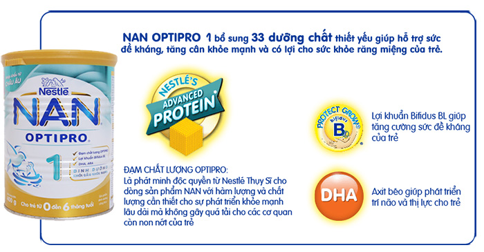 Nan Optipro Milk helps babies 1-3 years old gain weight